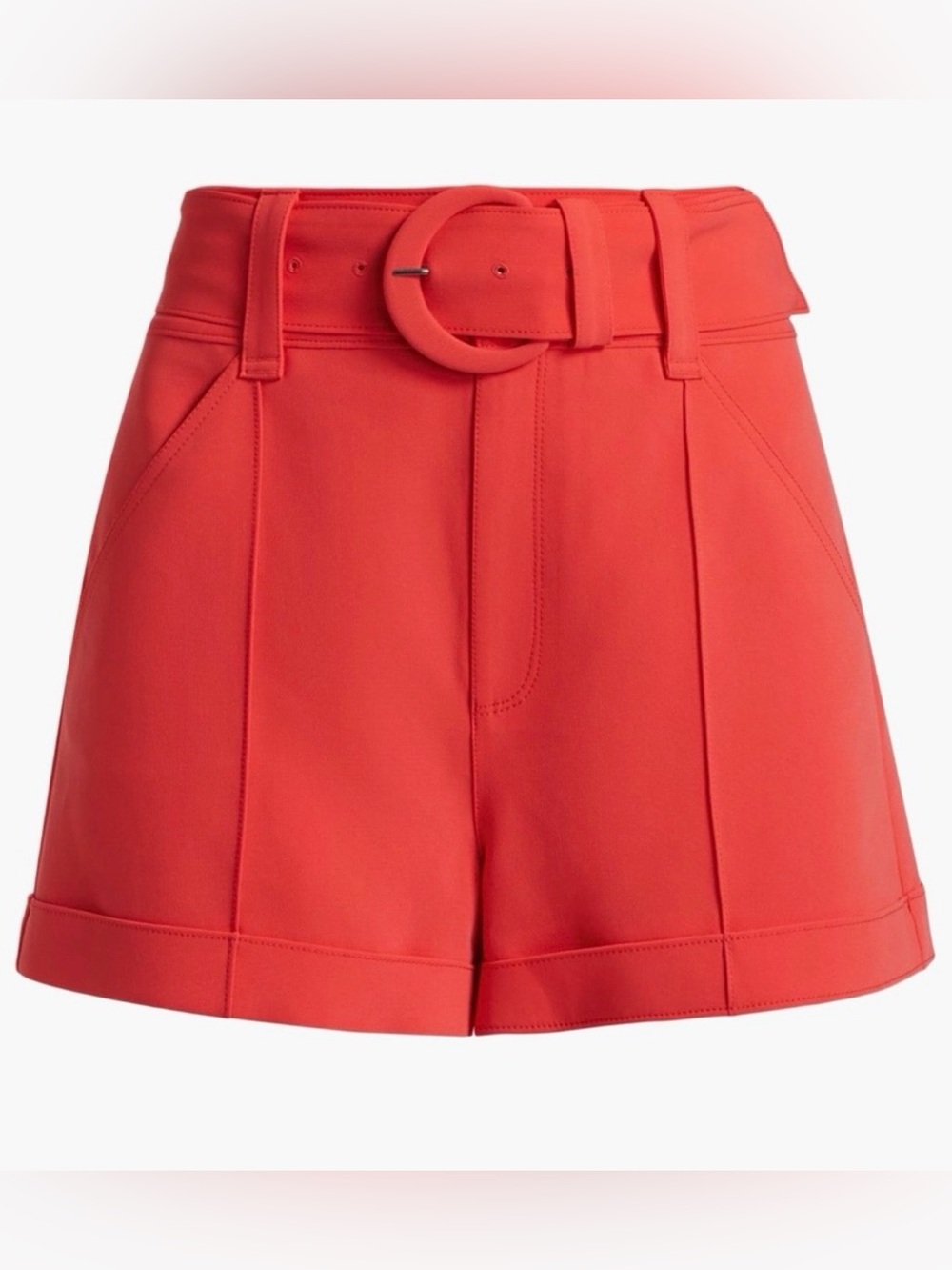 NWT Cinq A Sept  Cherry Lemon High-Waist Belted Shorts SZ: 0 - Picture 2 of 5